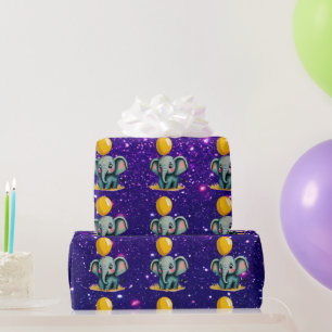 Elephant Cute Charming Themed Inspired Wrapping Paper