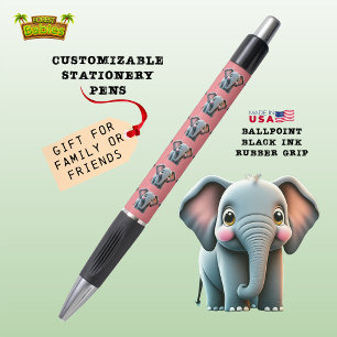 Elephant Cute Safari Jungle Woodland Animal Pink🐘