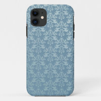 Elephant damask blue grey iphone