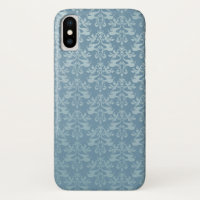 Elephant damask blue patterned iPhone case
