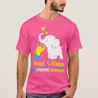 Elephant Dance Together Proud Sister Down Syndrome T-Shirt
