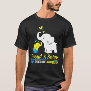 Elephant Dance Together Proud Sister Down Syndrome T-Shirt