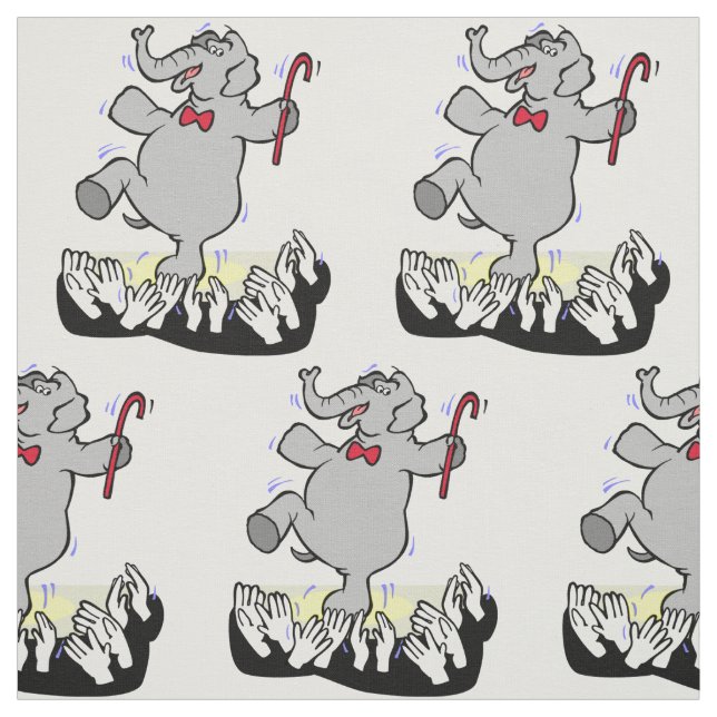Elephant Dancing For Crowd ANY COLOR Fabric (Swatch)