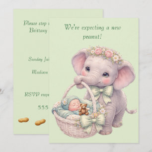 Elephant Delivery Baby Shower Invitation