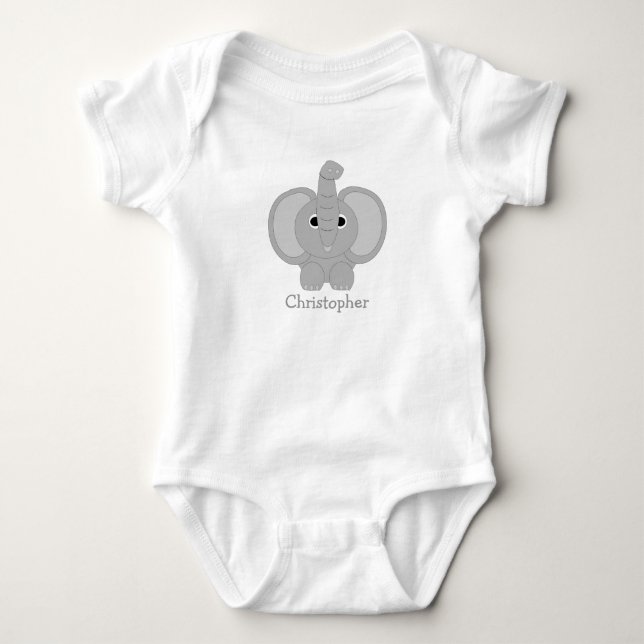 Elephant Design Baby Bodysuit (Front)