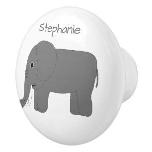 Elephant Design Personalised Ceramic Knob