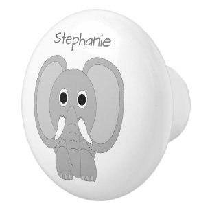 Elephant Design Personalised Ceramic Knob