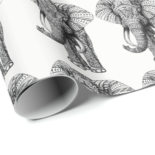 Elephant Design Wrapping Paper (Roll Corner)