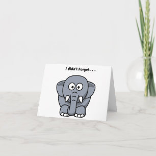 Elephant Didn’t Forget Funny Joke Cartoon Card