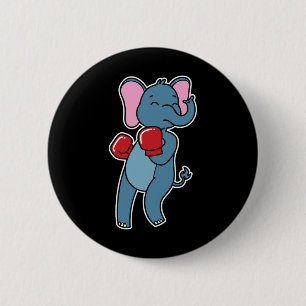 Elephant Does Boxing  6 Cm Round Badge