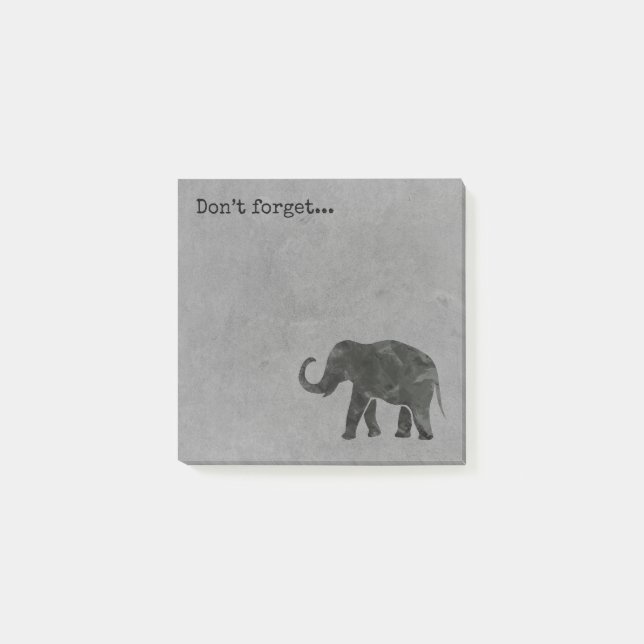 Elephant “don’t forget” post-it notes (Front)