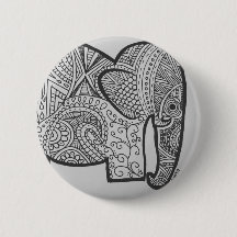 Elephant Doodle Button