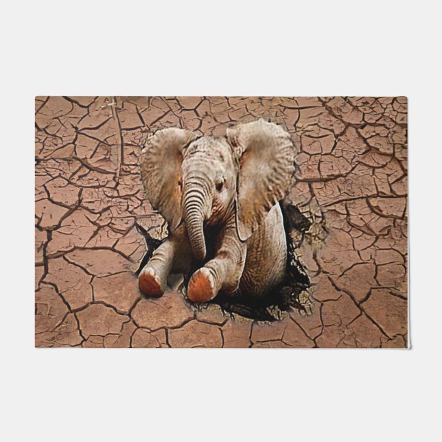 Elephant Doormat, Lovely Elephant Mat (Front)