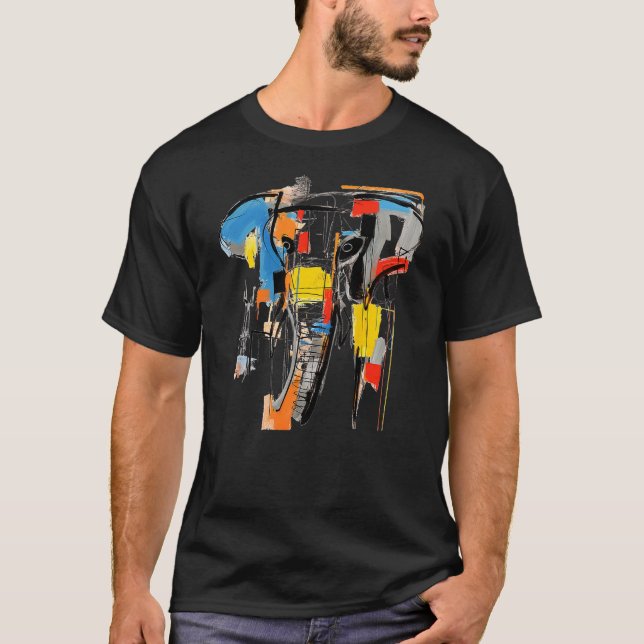 Elephant Drawing Abstract Painting Animal Art Elep T-Shirt (Front)