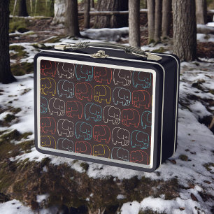 Elephant Drawing Metal Lunch Box