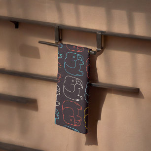 Elephant Drawing Tea Towel