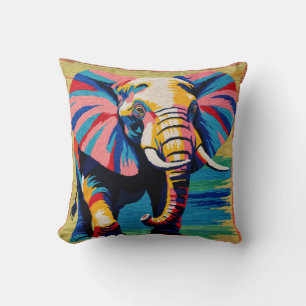 Elephant Dreams Kilim Pillow: A Vintage Oriental Cushion