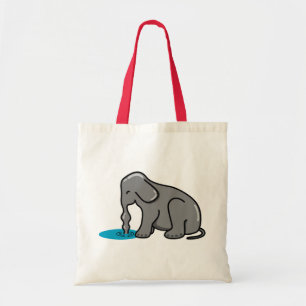 Elephant Drinking (Grey) Tote Bag