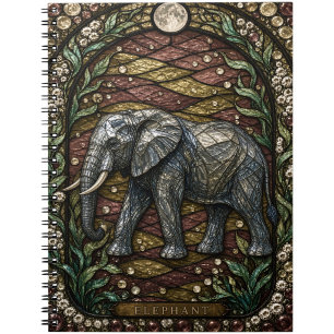 Elephant Dry Plains Illumina Stained Glass Notebook