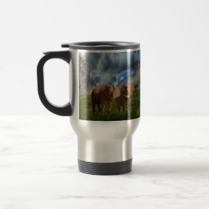 Elephant Duo Oil Paint, Travel Mug