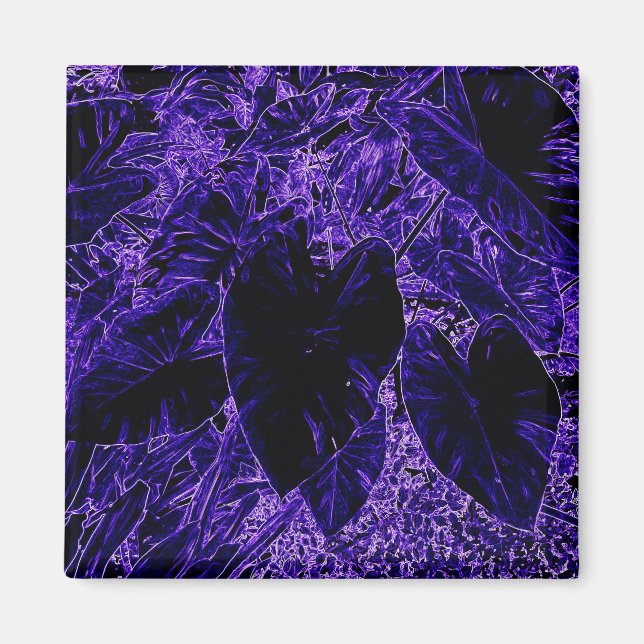 Elephant Ear Leaf Deepest Purple Magnet (Front)