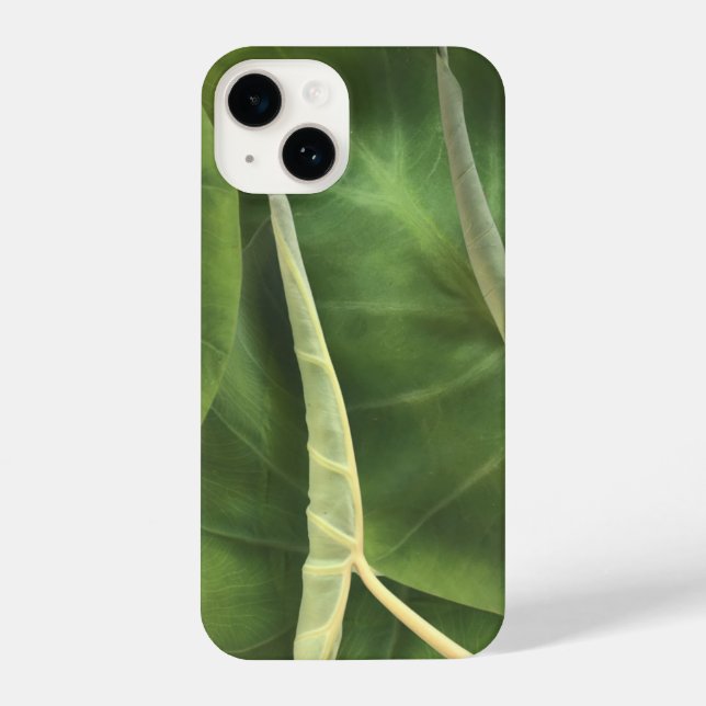 Elephant Ear Leaf | Tropical Green Leaves iPhone Case (Back)