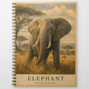 Elephant East African Savanna VINTAGE Notebook