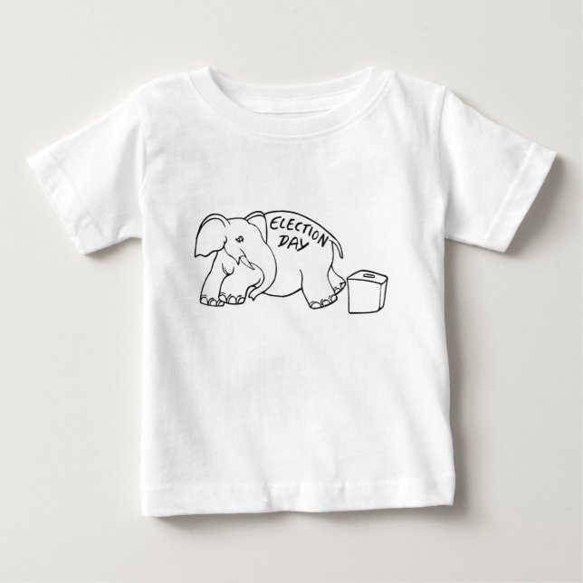 Elephant & Election Day - Baby T-Shirt (Front)