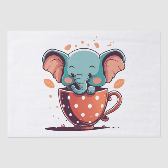 Elephant Elegance Tissue Paper (Front)