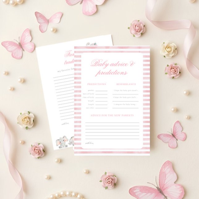 Elephant Elegant Baby Advice & Prediction Card (Creator Uploaded)