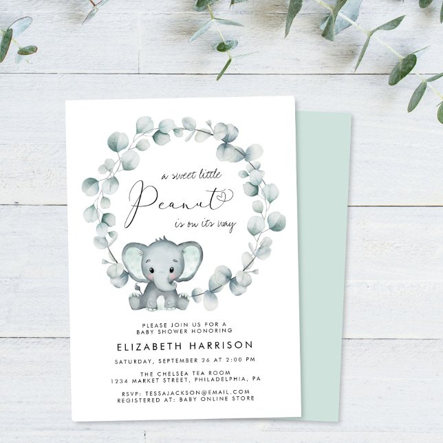 Elephant Eucalyptus Baby Shower Invitation (Creator Uploaded)