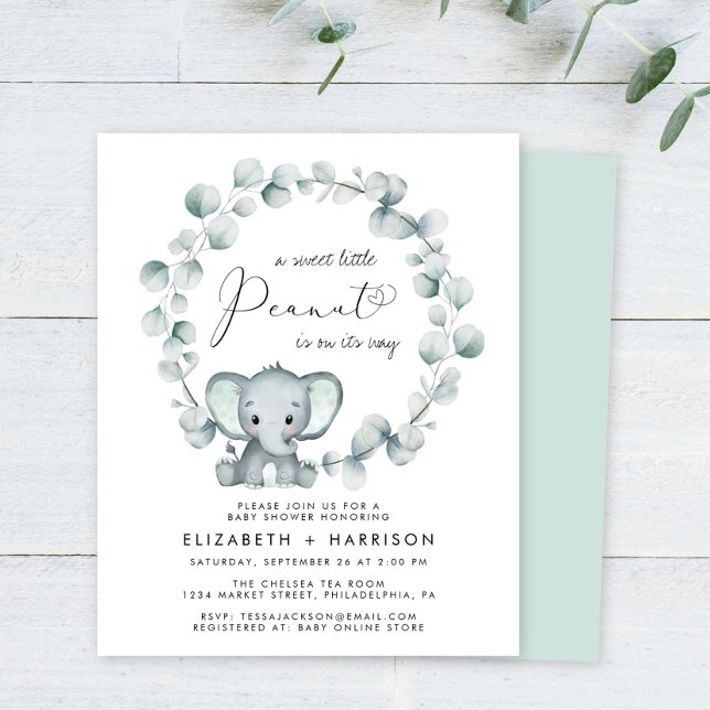 Elephant Eucalyptus Couples Baby Shower Invitation (Creator Uploaded)