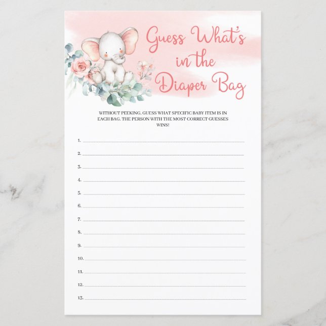 Elephant Eucalyptus Guess What’s In The Diaper Bag (Front)