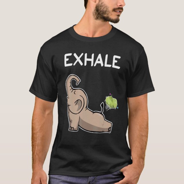 Elephant Exhale Yoga Elephant T-Shirt (Front)