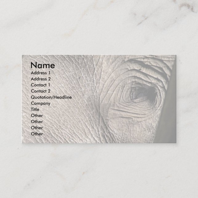Elephant eye business card (Front)