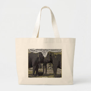 Elephant Eyes Large Tote Bag