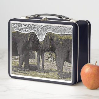 Elephant Eyes Metal Lunch Box