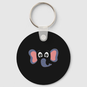 Elephant Face3 Key Ring