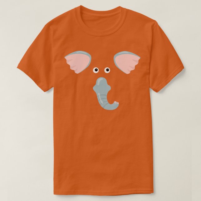 Elephant Face  Animal Elephant Costume  T-Shirt (Design Front)