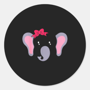 Elephant face bow funny halloween costume classic round sticker