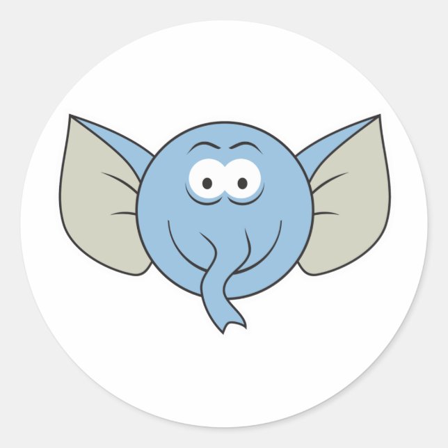 Elephant Face Classic Round Sticker (Front)