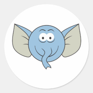 Elephant Face Classic Round Sticker
