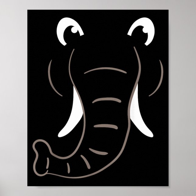 Elephant Face Costume Easy Halloween Costume Gift Poster (Front)