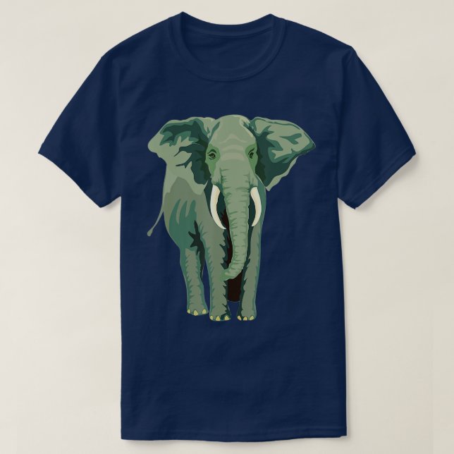Elephant Face Funny Funny Animal Face Lover  T-Shirt (Design Front)