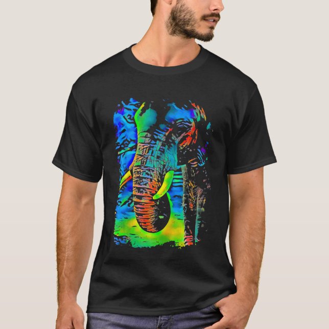 Elephant Face Pop Art T-Shirt (Front)
