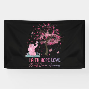 Elephant Faith Hope Love Breast Cancer Awareness Banner
