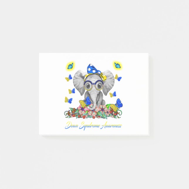 Elephant Faith Hope Love Down Syndrome Awareness Post-it Notes (Front)