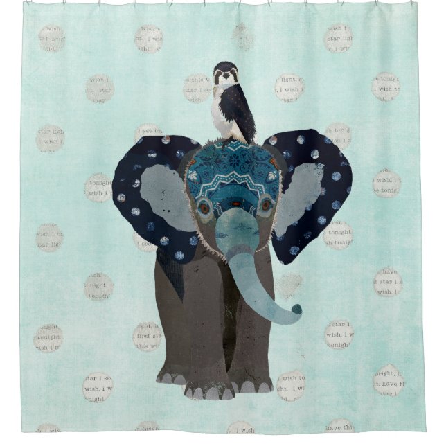 ELEPHANT & FALCON SHOWER CURTAIN (Front)