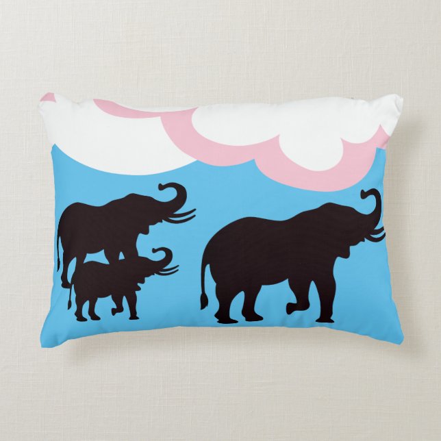 Elephant Family Accent Pillow (Front)