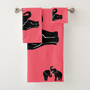 Elephant Family Bath Towel Set Couple - Your Colou